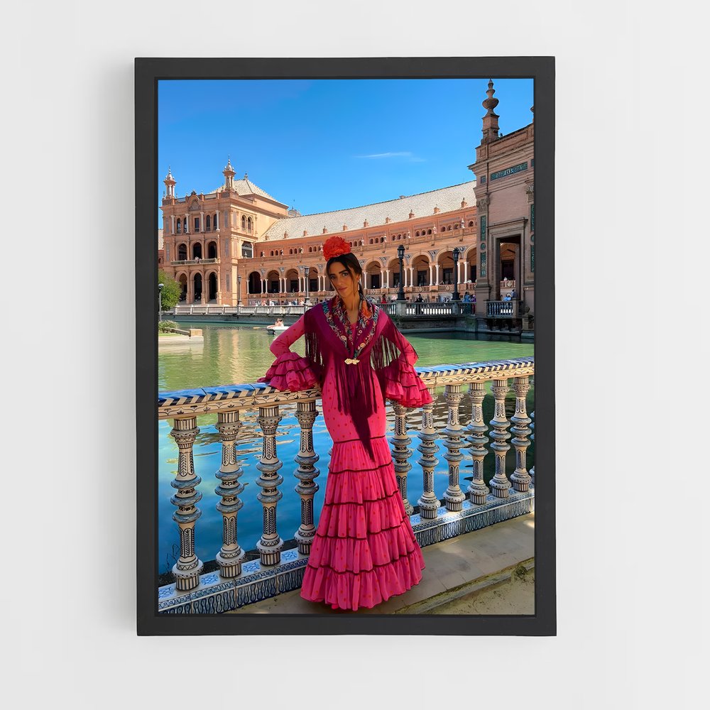 Poster Flamenco sur le Pont – affiche Danse (vue 2)